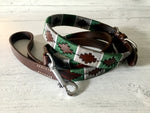 Custom Saddle Leather Dog Collar & Leash Set