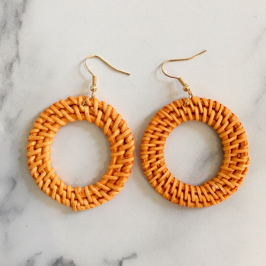 Rattan Hoop Earrings