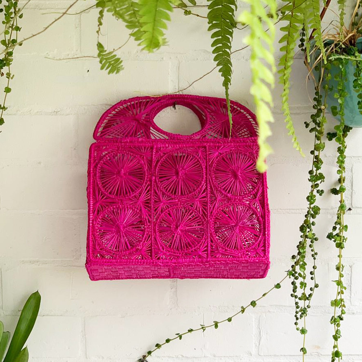 Iraca Birdcage Handbag with Top Handle