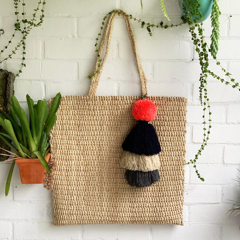 Large Natural Woven Shoulder Tote